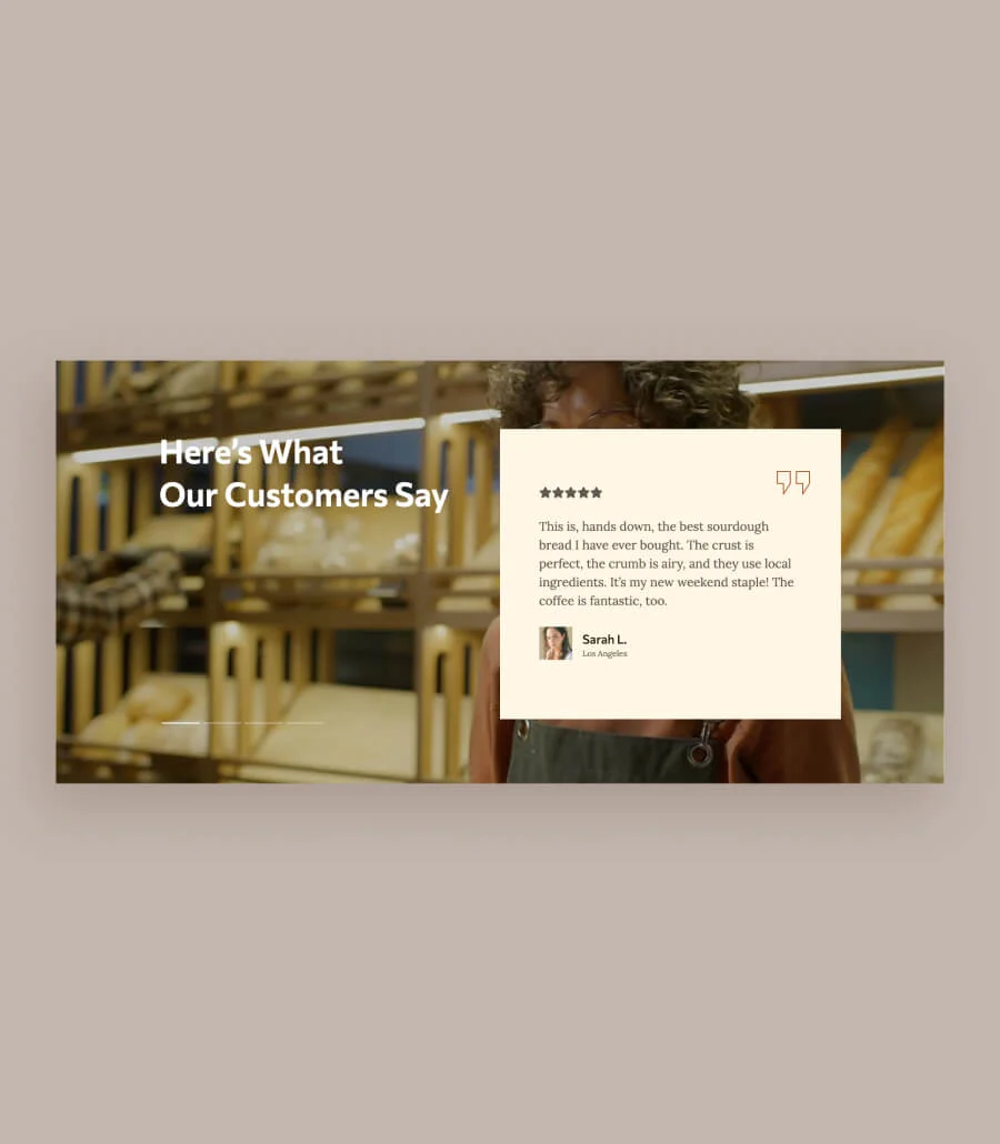 BakeOven Testimonial Section For Gutenberg