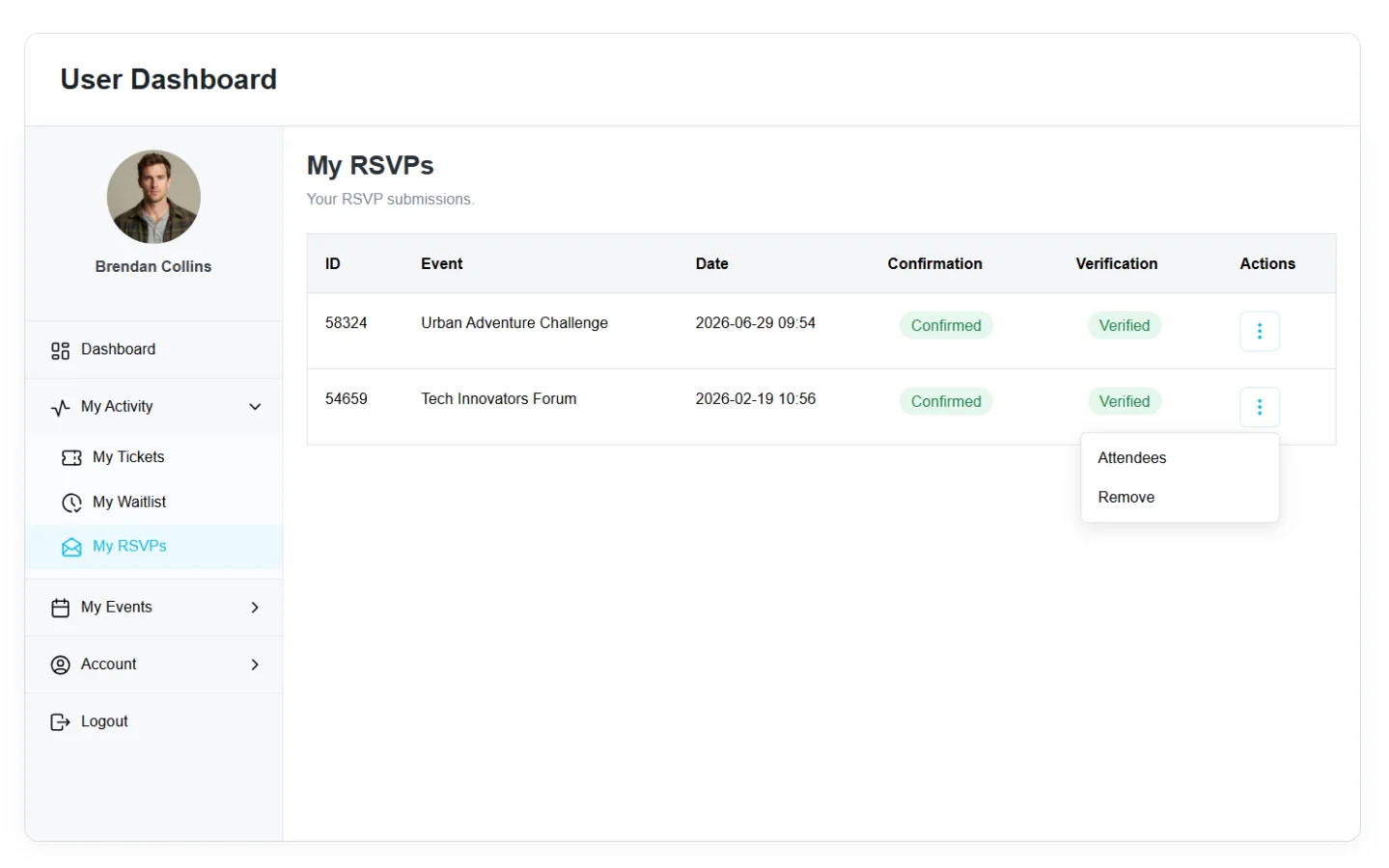 Modern Events Calendar (MEC) User Dashboard 活动管理面板 WordPress 插件插图3-WP资源海 MEC user dashboard screenshot 4