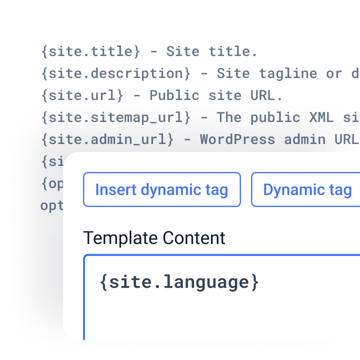 JetGEO AI 搜索优化 WordPress 插件插图4-WP资源海 template system with dynamic tags for simple GEO use