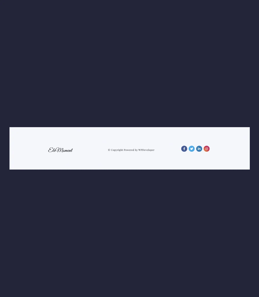 婚礼Gutenberg网站模板_一键导入快速建站插图10-WP资源海 EleMoment Footer Section For Gutenberg