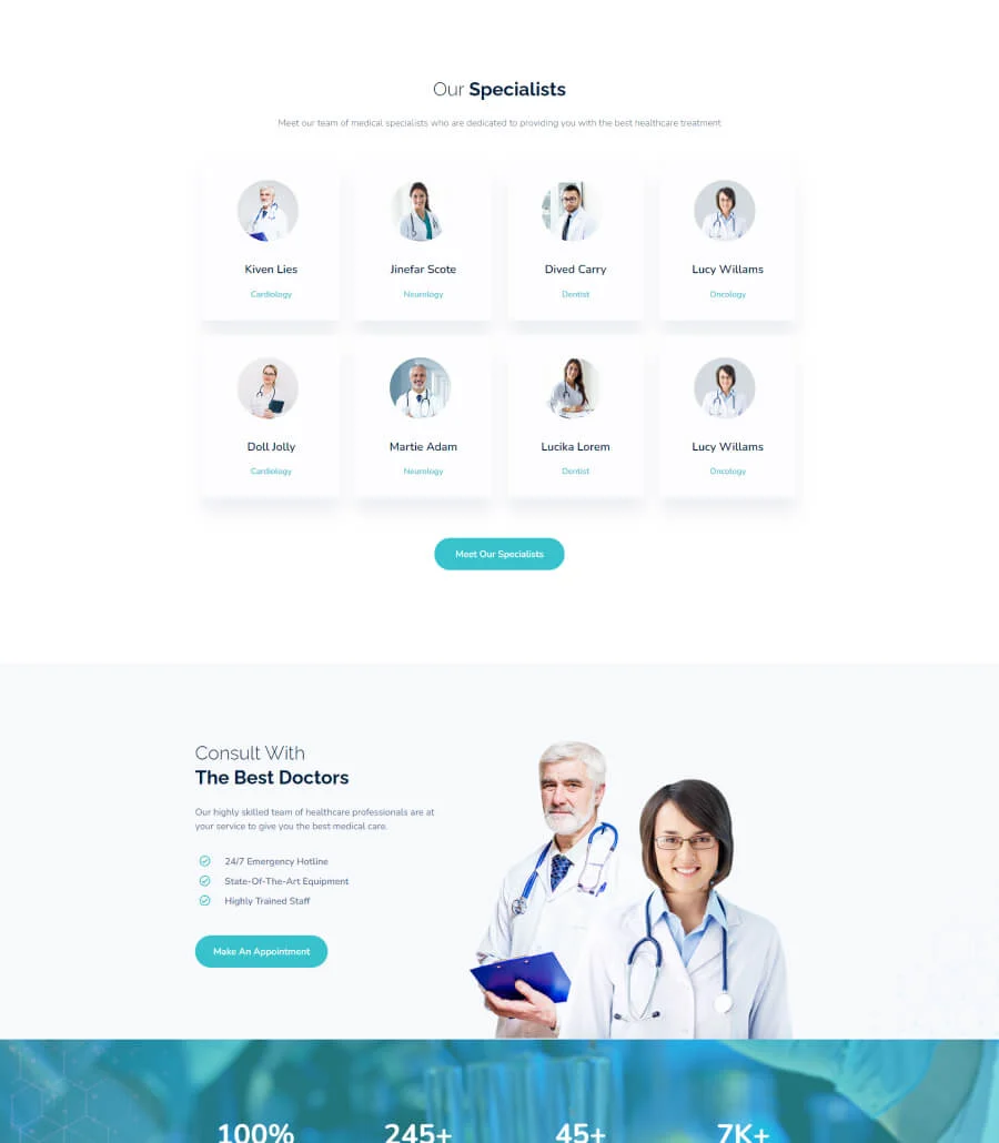 EleHealth Doctor List Page for Gutenberg