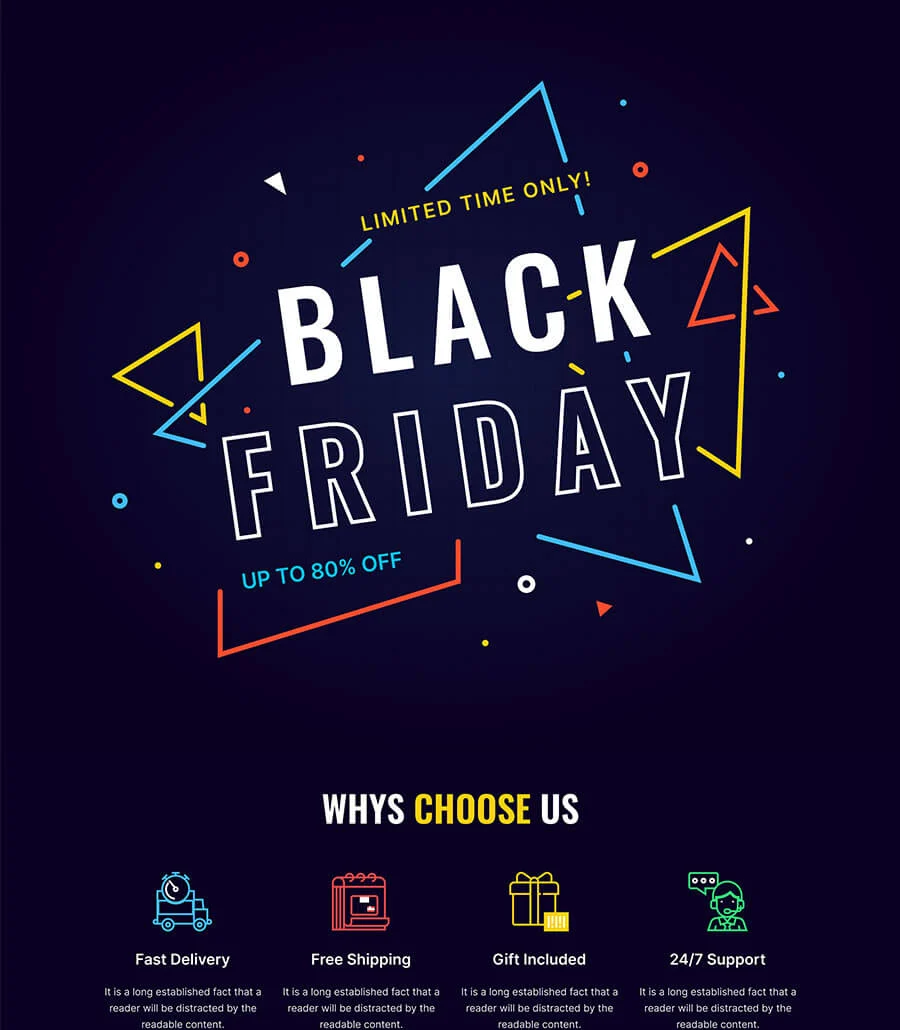 专业版落地页Elementor网站模板_一键导入快速建站插图2-WP资源海 BFriday - Black Friday Landing Page