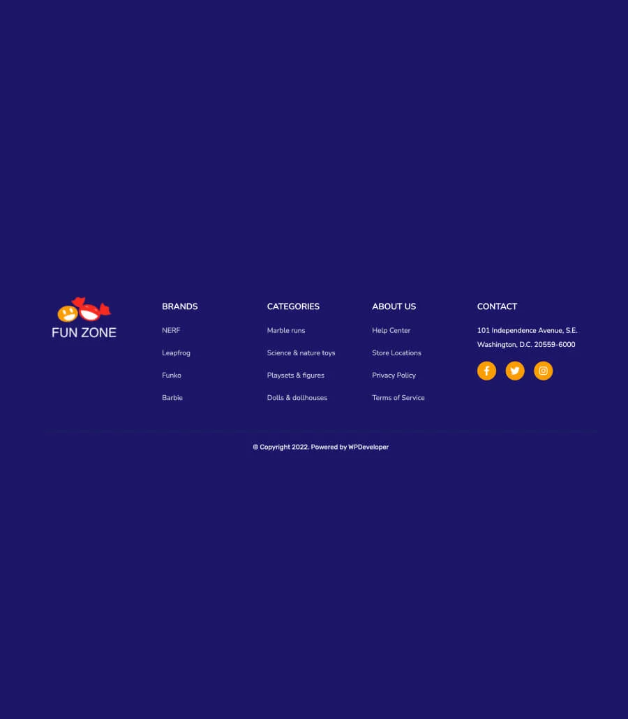 Fun Zone Footer Section For Gutenberg