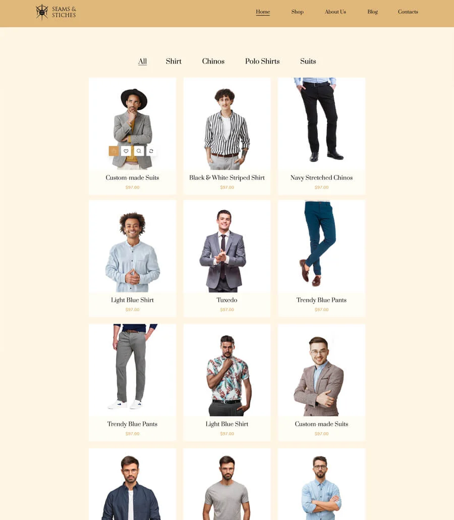 Seam & Stitches Shop Page