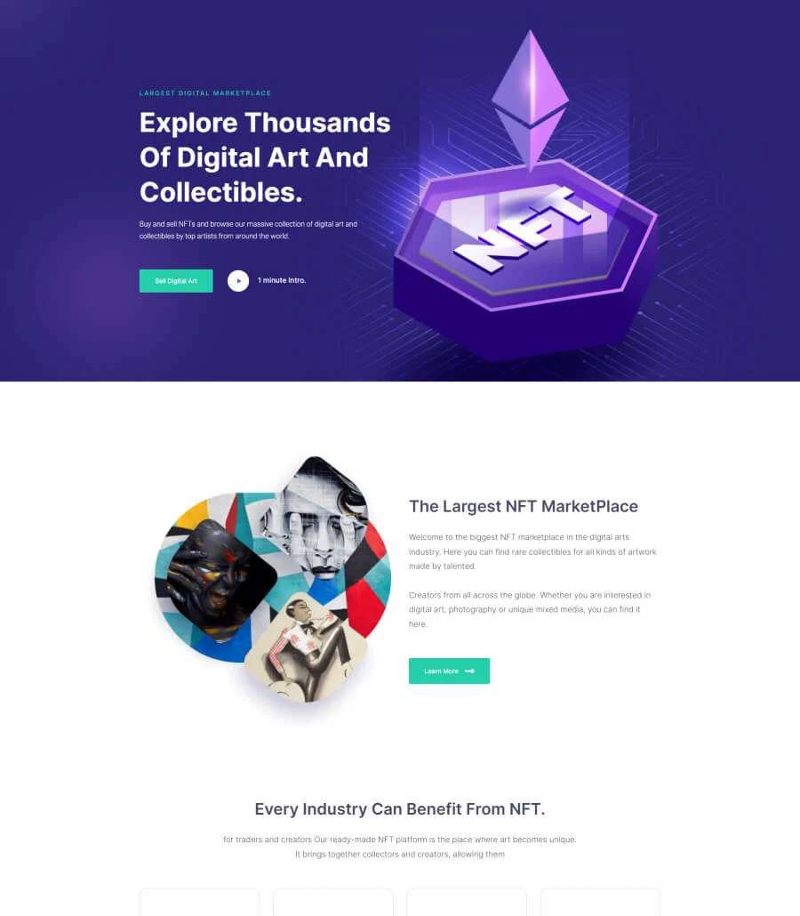 NFTGallery Home Page For Gutenberg