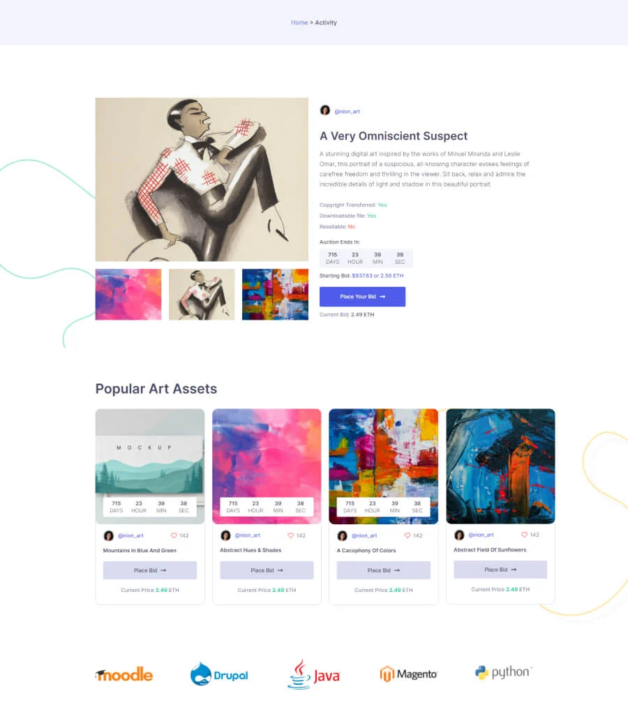NFTGallery Item Details Page For Gutenberg