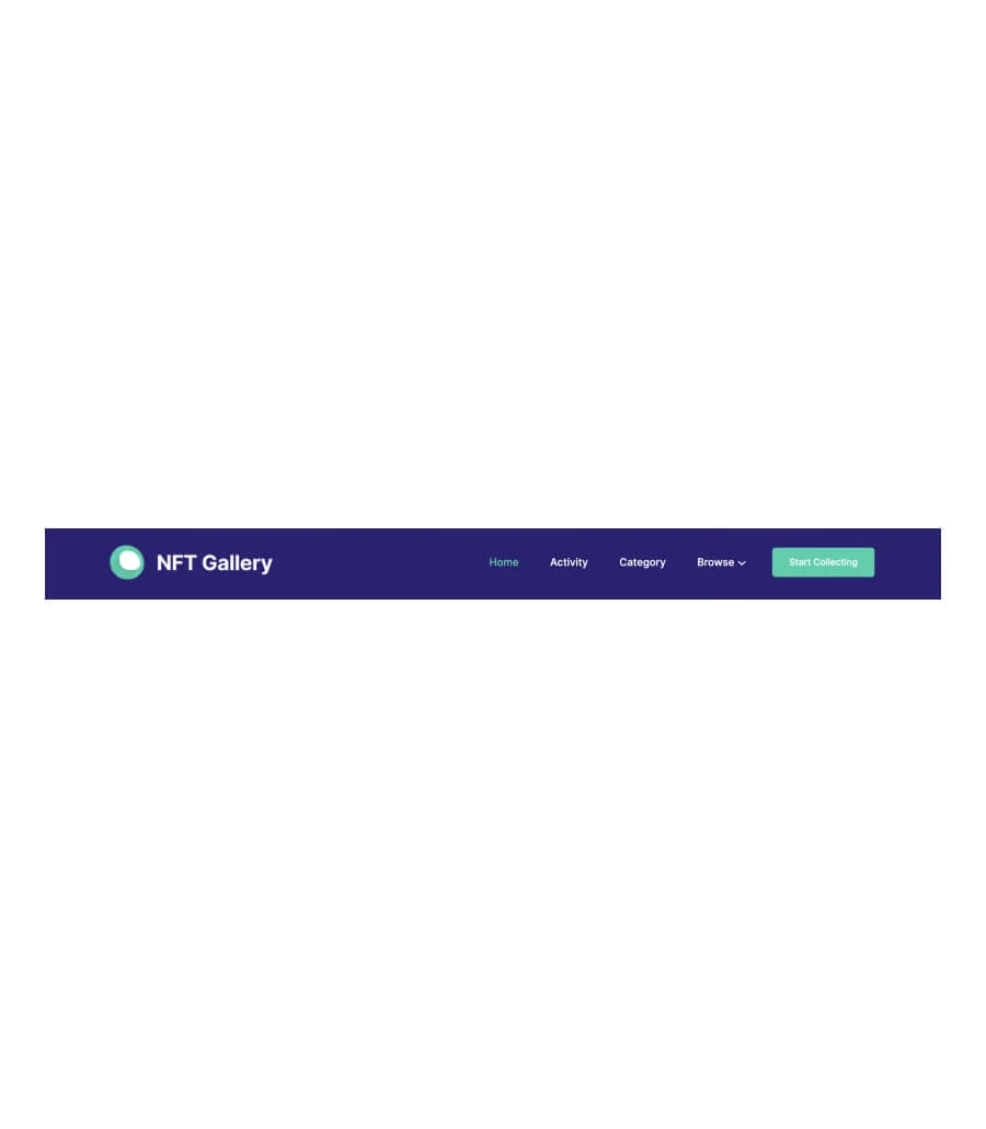 NFTGallery Header Section For Gutenberg