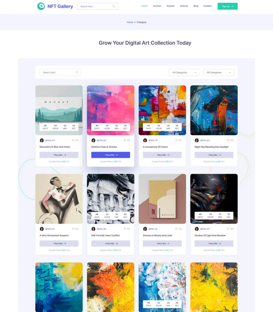 NFTGallery Category Page