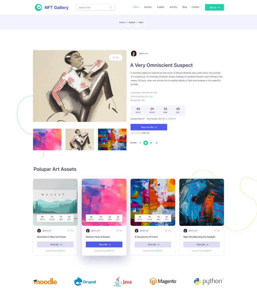 NFTGallery Details Page