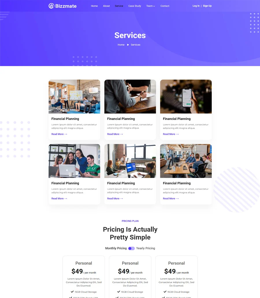 Bizzmate Service Page For Gutenberg