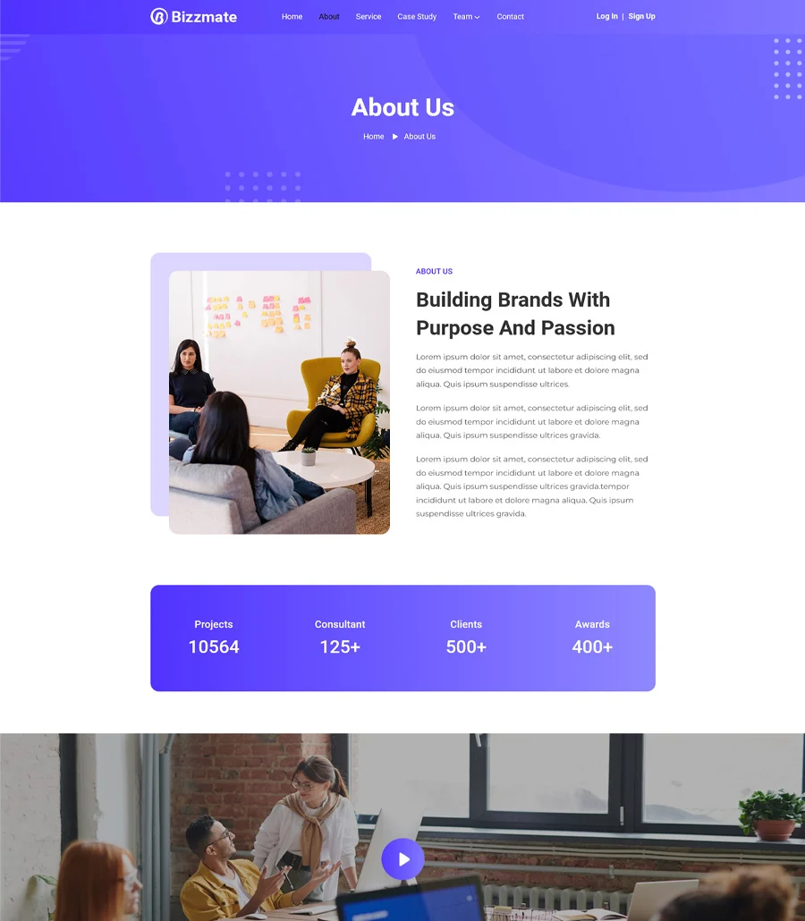 Bizzmate About Page For Gutenberg