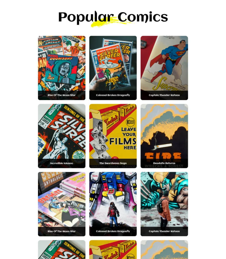 漫画动画Gutenberg网站模板_一键导入快速建站插图2-WP资源海 Zoomics Comics Collection Page For Gutenberg