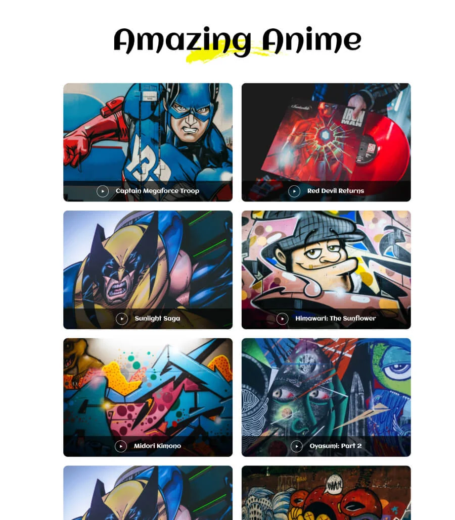 漫画动画Gutenberg网站模板_一键导入快速建站插图4-WP资源海 Zoomics Anime Collection Page For Gutenberg