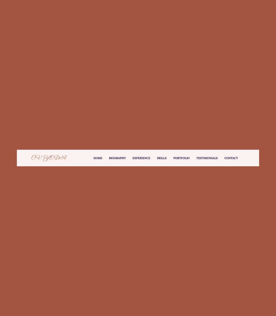 CV Yoda Header Section For Gutenberg