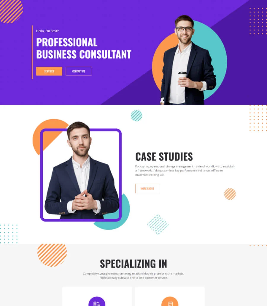 商业咨询Gutenberg网站模板_一键导入快速建站插图1-WP资源海 Smith Consulting Home Page For Gutenberg