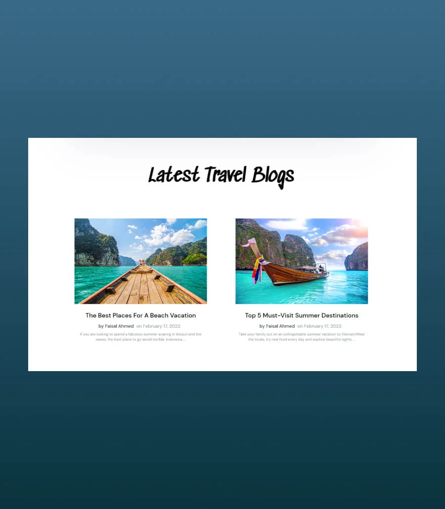 Wanderly Blog Section For Gutenberg