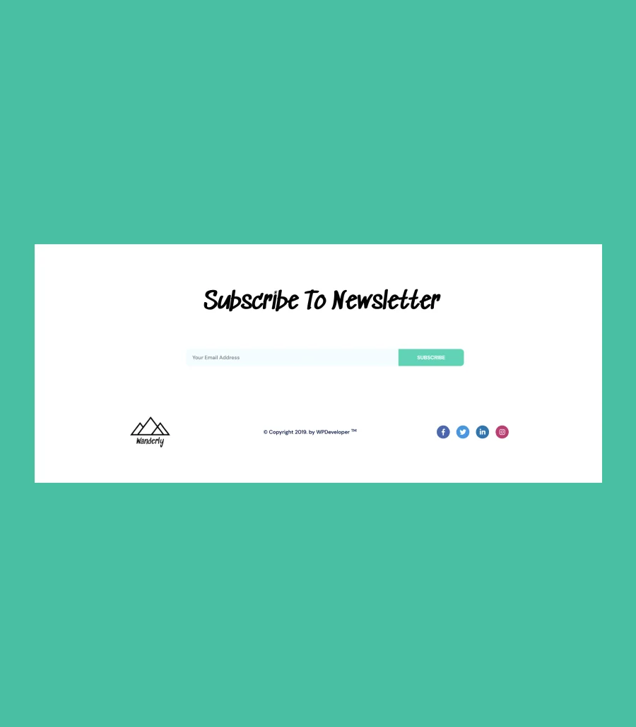 Wanderly Footer Section For Gutenberg