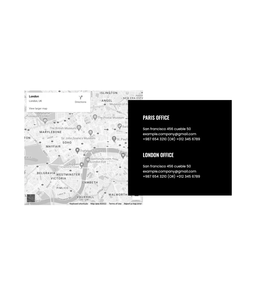 机构Elementor网站模板_一键导入快速建站插图7-WP资源海 Fashion and Modeling Map Section