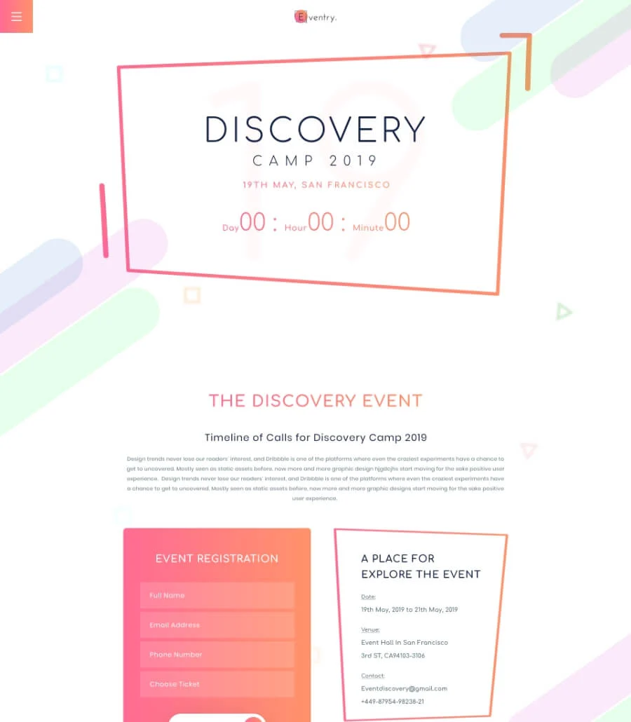 EventGree Event Template Homepage Lite