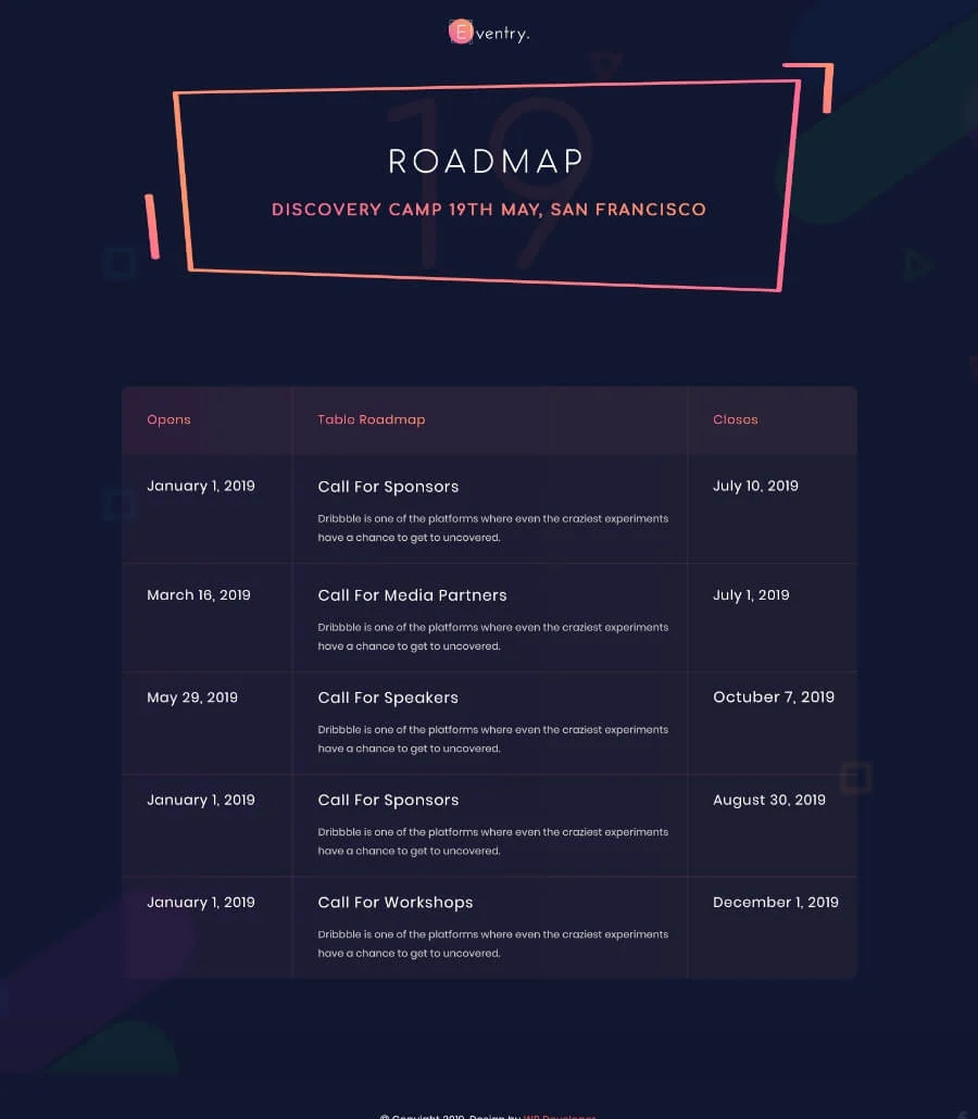 EventGree Event Template Roadmap