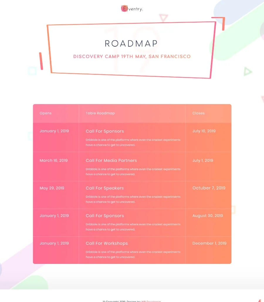 EventGree Event Template Roadmap Lite