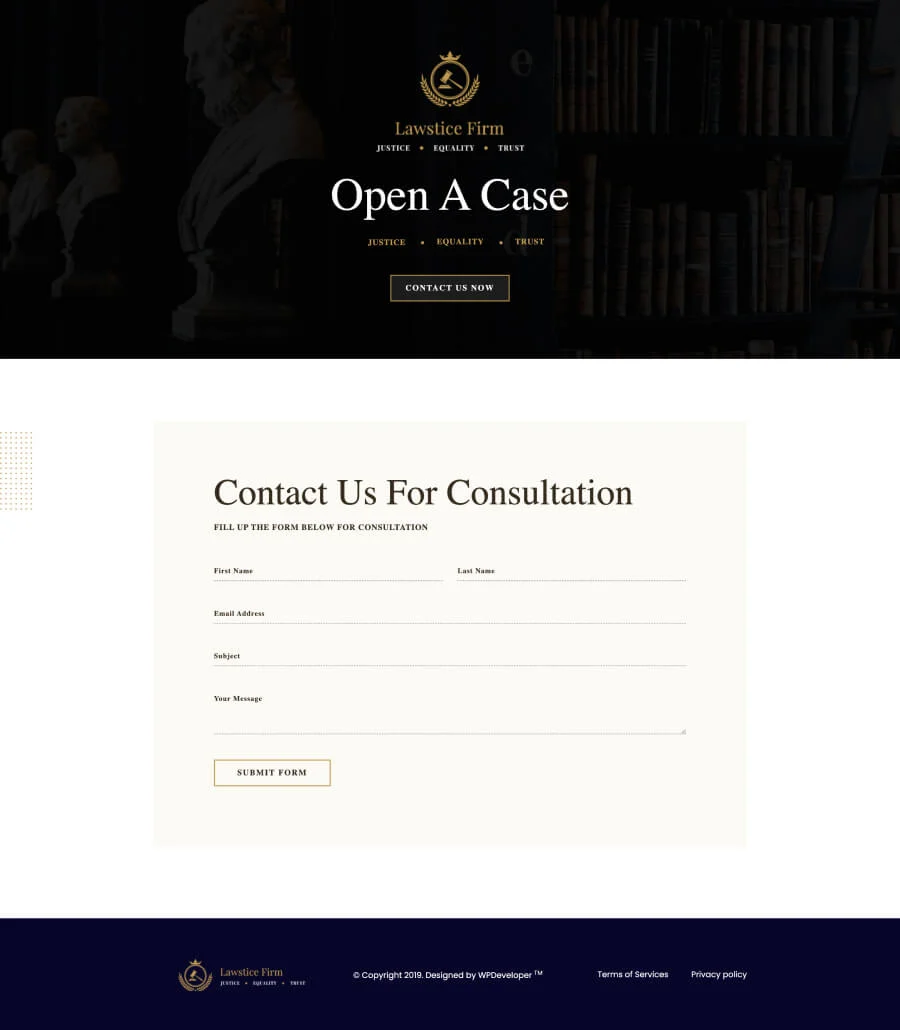 律师事务所Gutenberg网站模板_一键导入快速建站插图3-WP资源海 Lawstice Contact Page For Gutenberg