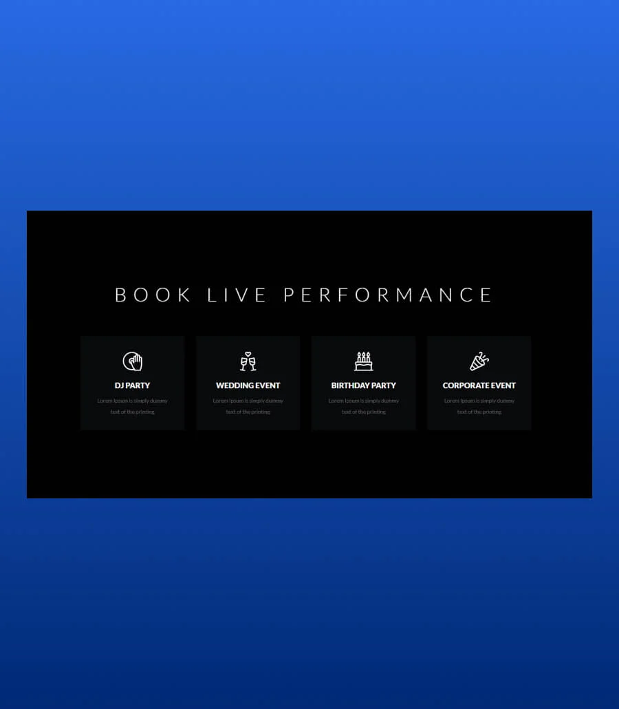 音乐人个人主页Gutenberg网站模板_一键导入快速建站插图3-WP资源海 EleMusic Services Section For Gutenberg