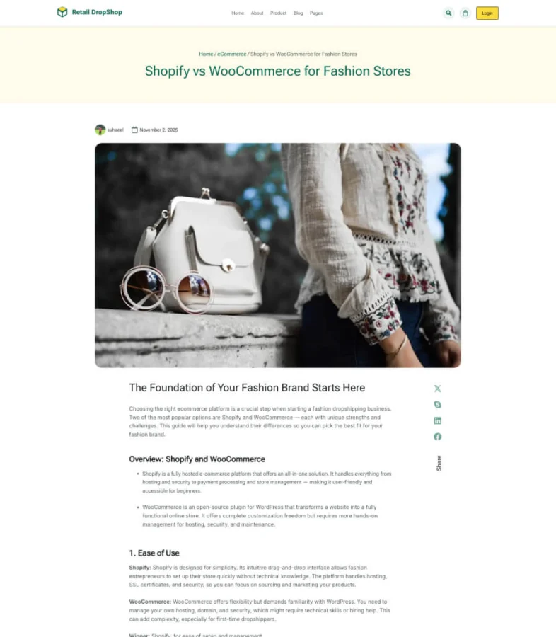 Retail DropShop Blog Details Page