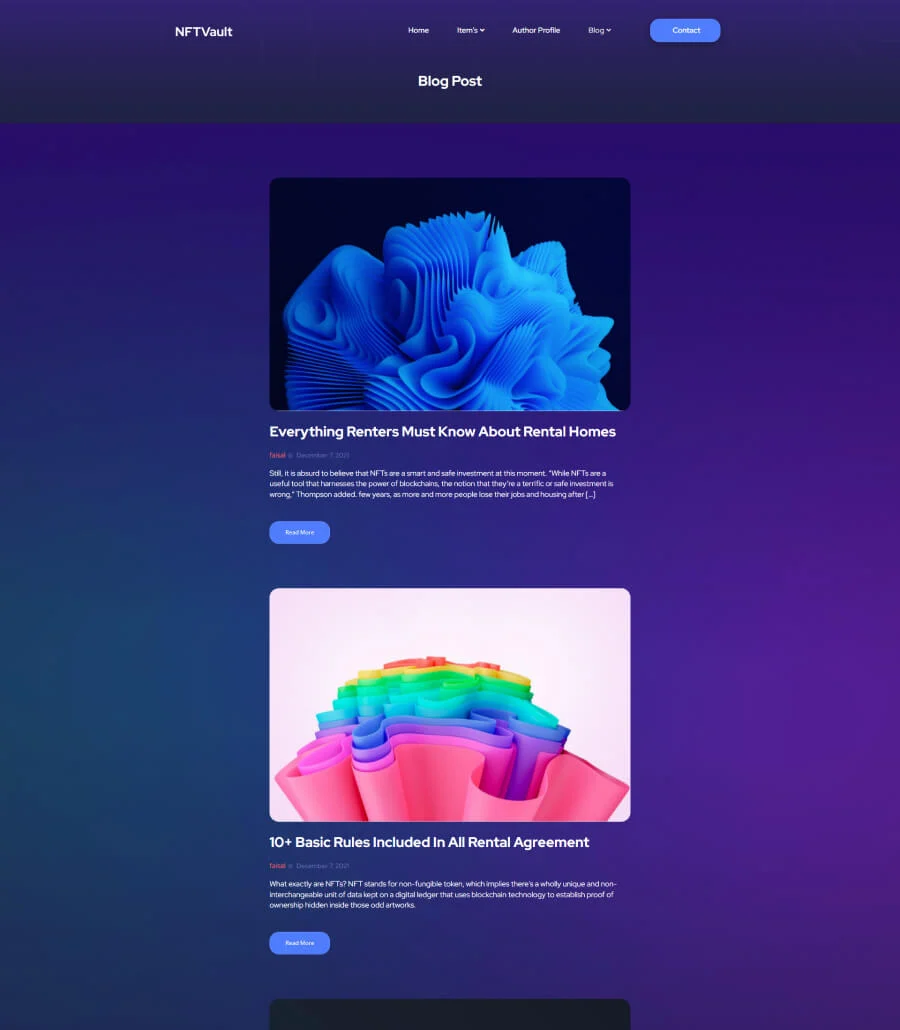 NFTVault Blog Page