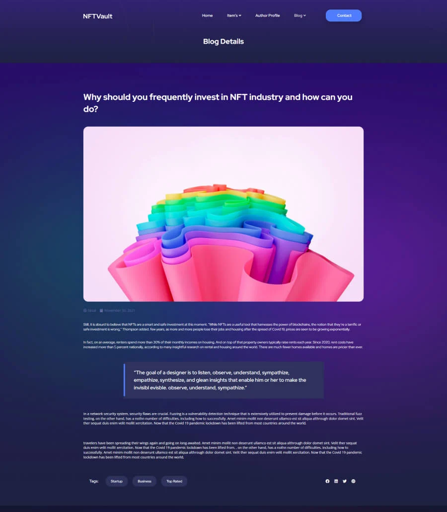 NFTVault Single Post Page