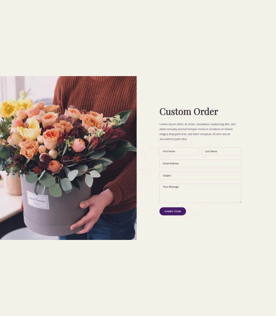 花店Gutenberg网站模板_一键导入快速建站插图8-WP资源海 Blossom Contact Section For Gutenberg