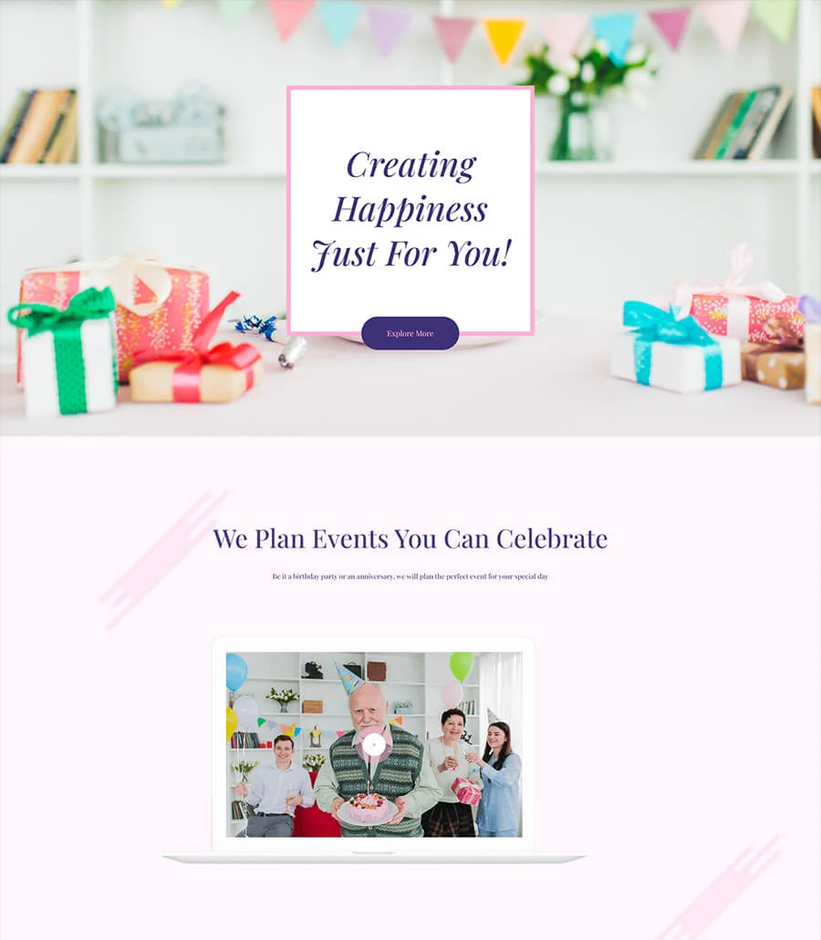 生日或周年纪念Gutenberg网站模板_一键导入快速建站插图1-WP资源海 Cravity Landing Page For Gutenberg