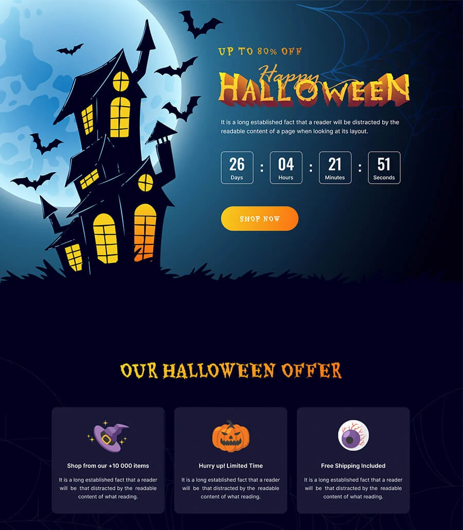 ScareScream Halloween Party Sales Page Template