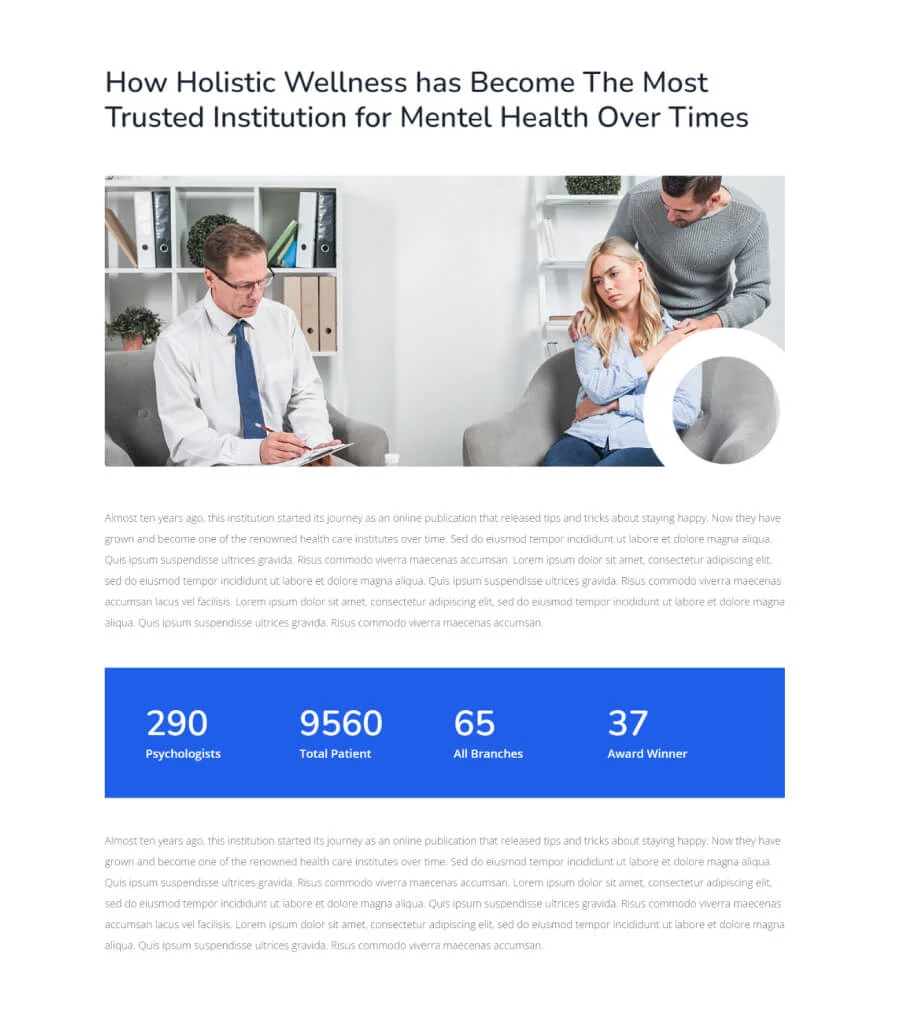 Holistic Wellness About Page For Gutenberg