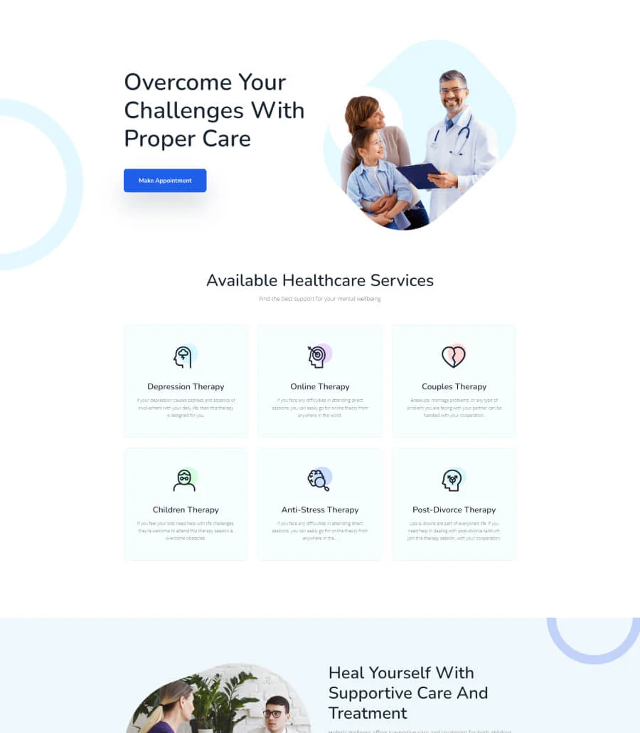 Holistic Wellness Home Page For Gutenberg