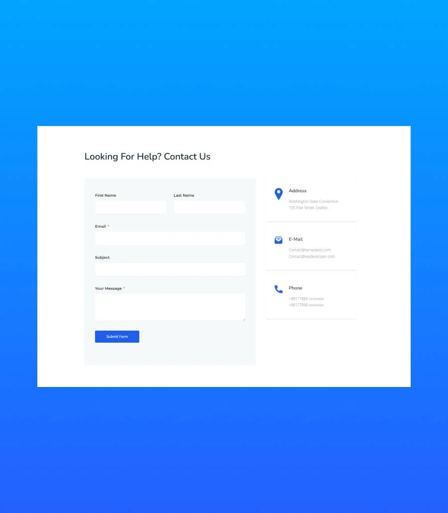 Holistic Wellness Contact Section For Gutenberg