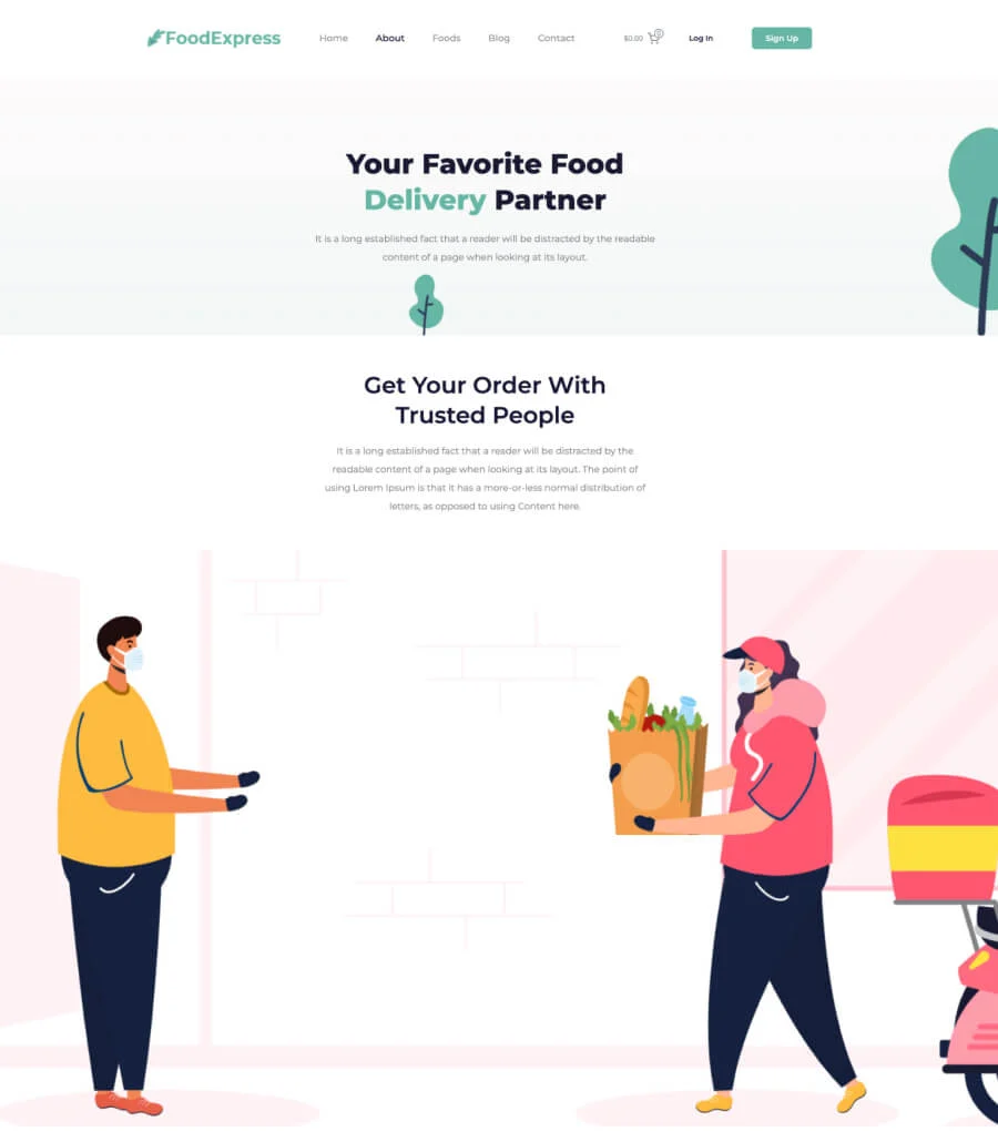 Food Express About Page For Gutenberg