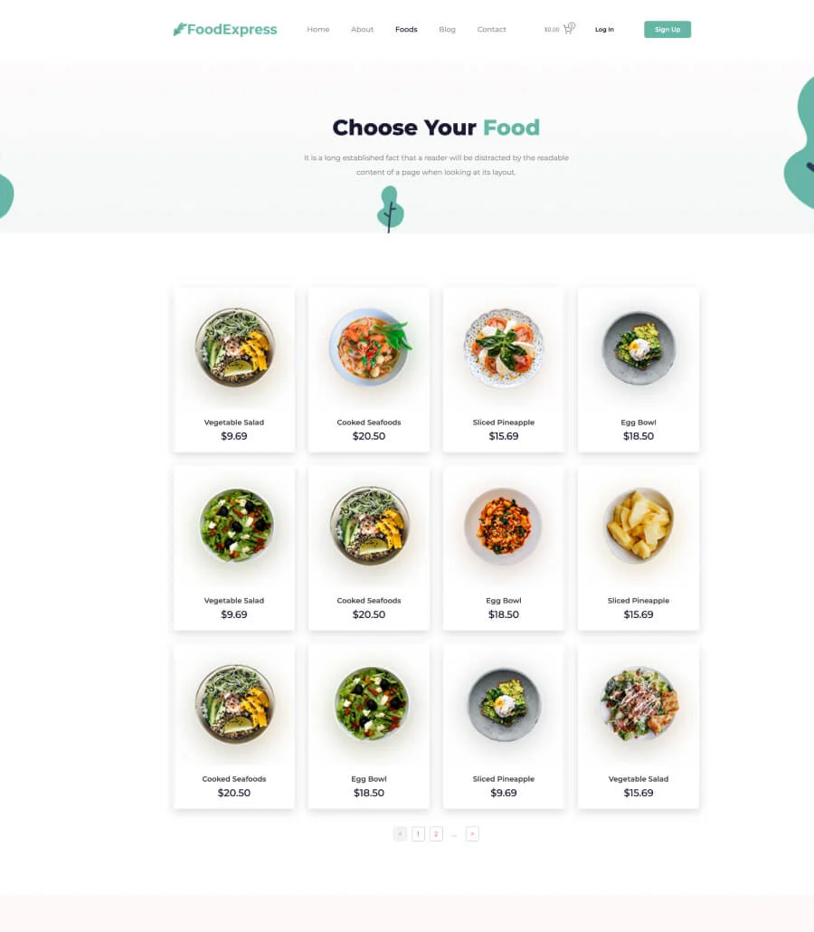 Food Express Food Page For Gutenberg