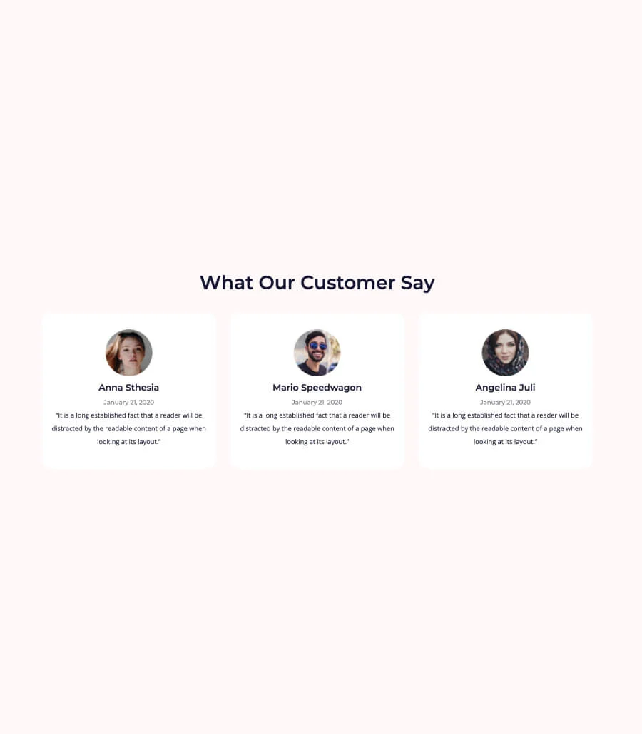 Food Express Testimonial Section For Gutenberg
