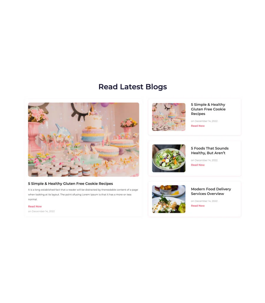 Food Express Blog Section For Gutenberg