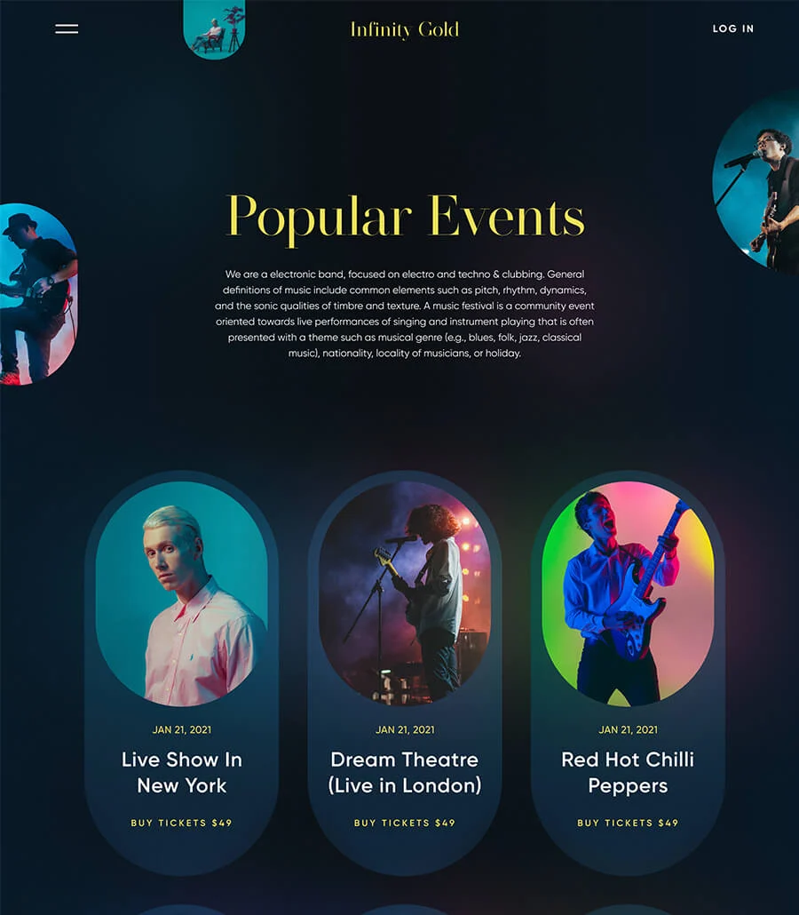 Infinity Gold Event Page