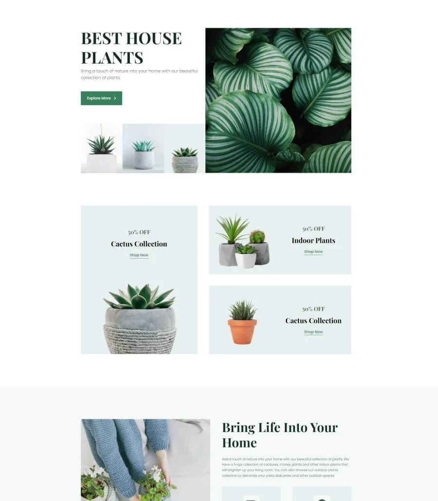 植物商店Gutenberg网站模板_一键导入快速建站插图1-WP资源海 Greenzone Home Page For Gutenberg