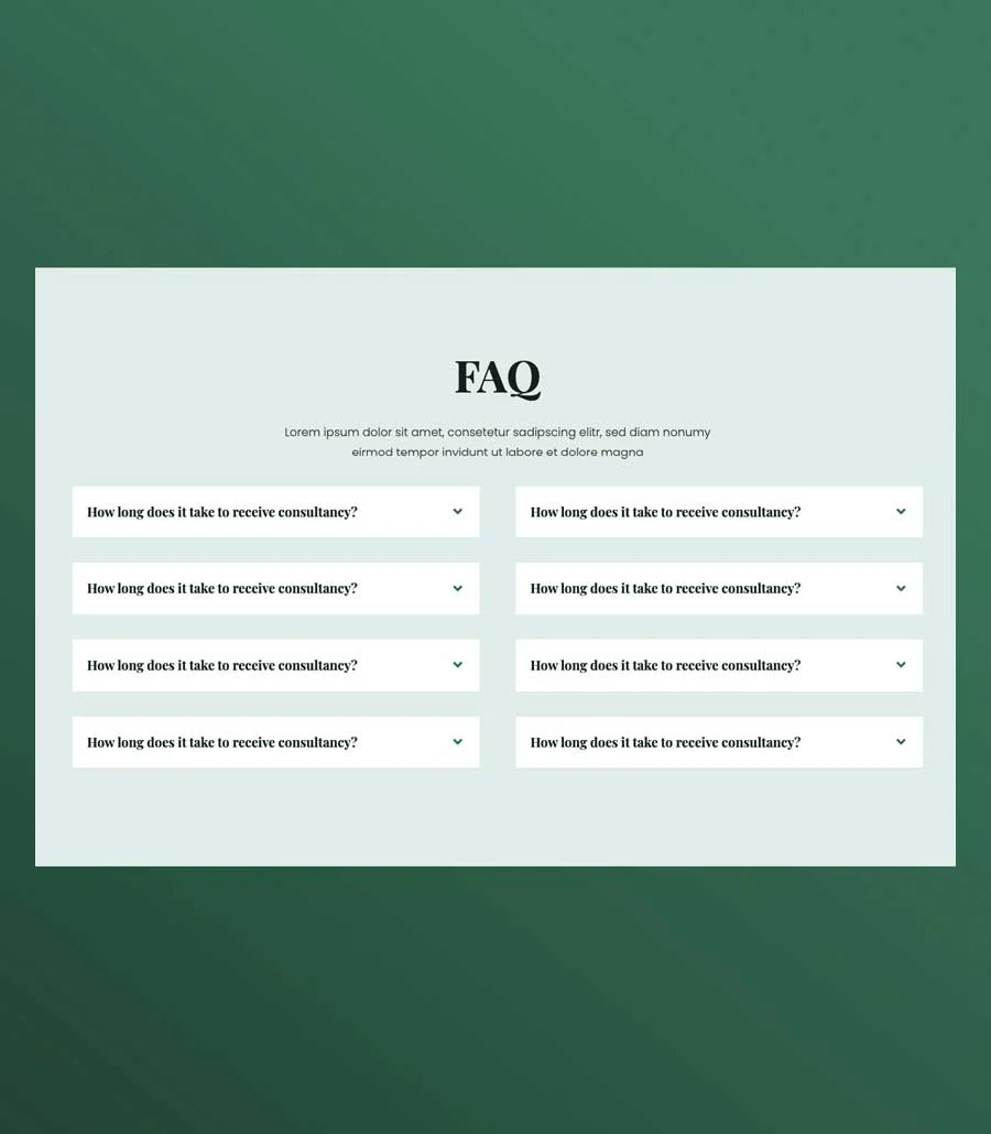 植物商店Gutenberg网站模板_一键导入快速建站插图8-WP资源海 Greenzone FAQ Section For Gutenberg