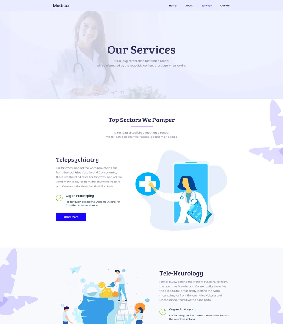 医疗网站方案Gutenberg网站模板_一键导入快速建站插图4-WP资源海 Medica Services Page For Gutenberg