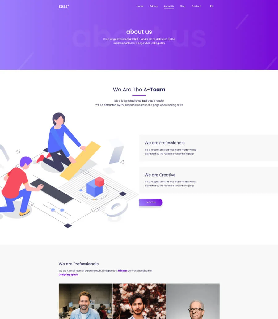 SaaS Starter About Us Page For Gutenberg