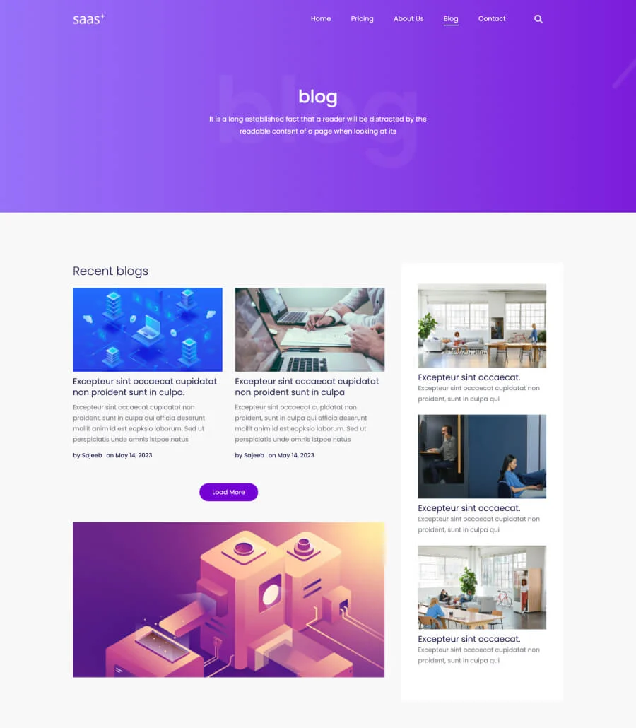 SaaS Starter Blog Page For Gutenberg