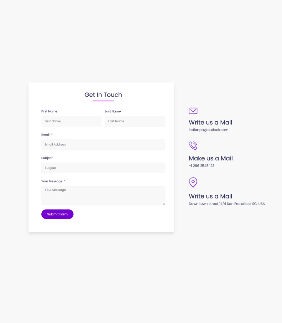 SaaS Starter Contact Section For Gutenberg