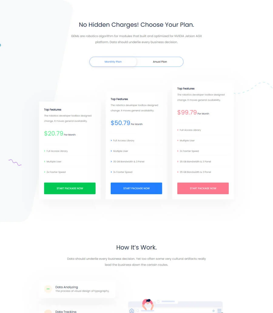 SaaS平台Gutenberg网站模板_一键导入快速建站插图2-WP资源海 SaasPeak Pricing Page For Gutenberg
