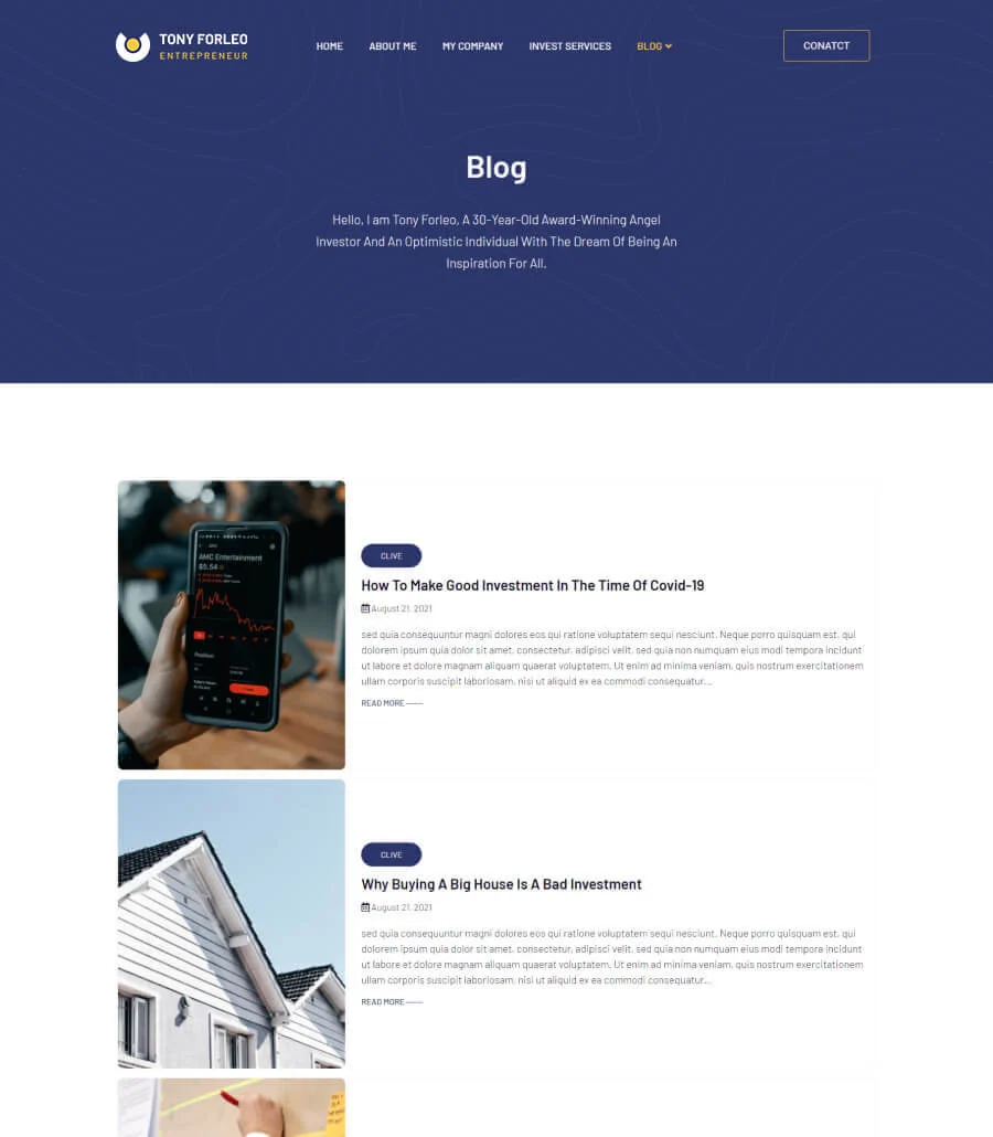 Tony Forleo Blog Page