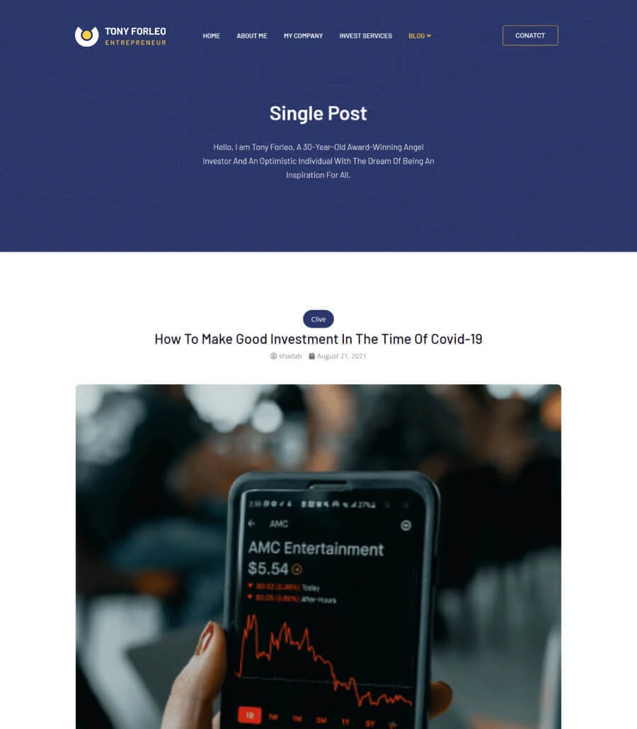 Tony Forleo Single Post Page